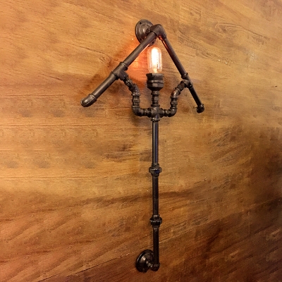 Industrial Vintage 18.9''W Wall Sconce in Pipe Style