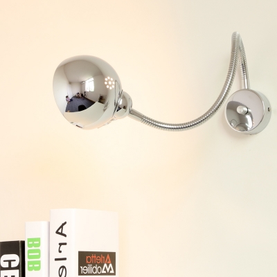 Industrial Adjustanle Wall Sconce with Bowl Shade in Black/Chrome Finish
