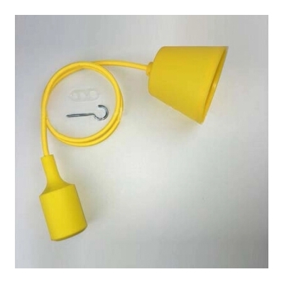 

Industrial Pendant Light Exposed Vintage Edison Bulb Style Silicone 1 Light, Yellow, HL458454