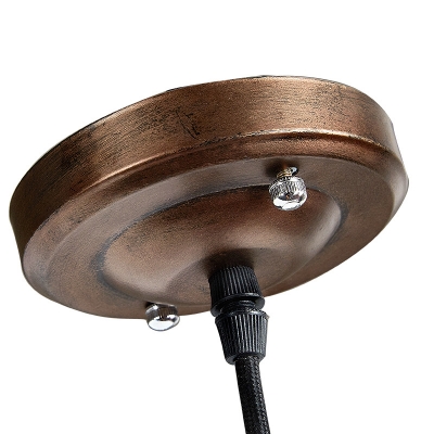 Industrial Pendant Light Wheel in Rust