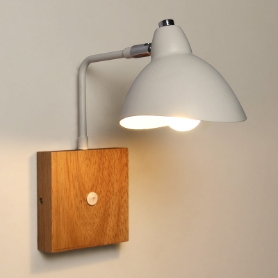Industrial Wall Sconce with Bowl Metal Shade in Nordical Style