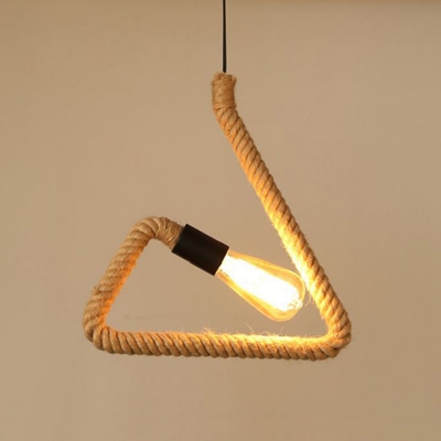 Industrial Rope Pendant Light in Bare Bulb Style