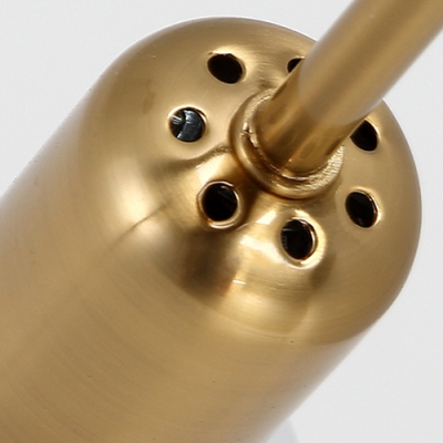 Industrial 3-Light Chandelier in Open Bulb Style, Gold