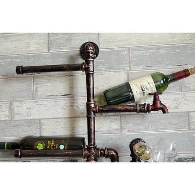 Industrial Practical Wall Sconce with Pipe Fixture Arm in Rust Finish