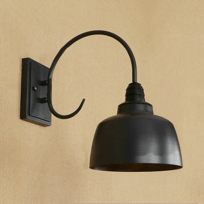 Industrial Wall Sconce with 8.27''W Metal Shade in Barn Style