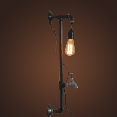 Industrial 24.8''H Pipe Wall Sconce in Bare Bulb Style