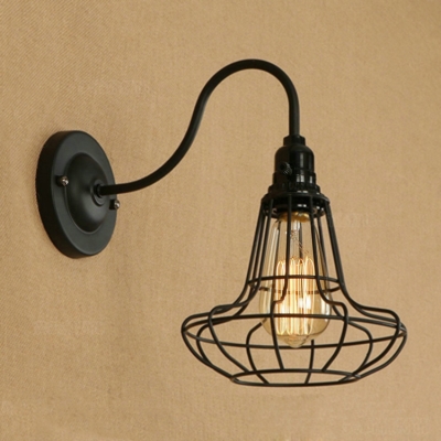 Industrial 7.48''W Wall Sconce with Gooseneck Fixture Arm in Barn Style
