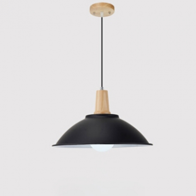 

Industrial Pendant Light Wooden with 14.17" Bowl Shade in Concise Style, HL454311