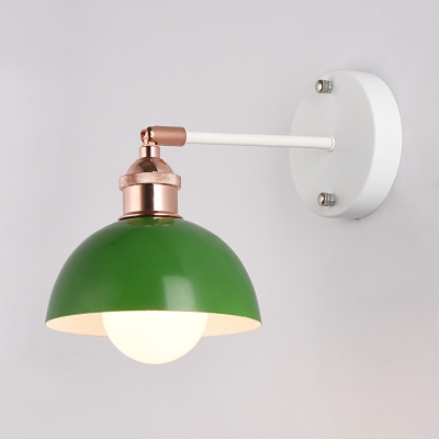 Industrial Wall Sconce with 6.3''W Dome Metal Shade in Nordical Style