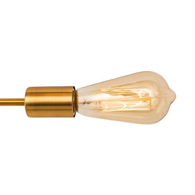 Industrial Edison Bulb Wrought Iron 8 Light Large LED Semi Flush Ceiling Light in Bronze