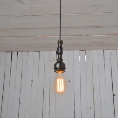 Industrial Ceiling Pendant Light Retro Vintage in Open Bulb Style, Black
