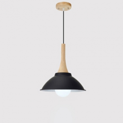 

Industrial Pendant Light Wooden with 11.02" Bowl Shade in Modern Style, HL454314