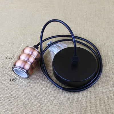 Industrial Mini Ceiling Pendant Light in Bare Bulb Style, Copper