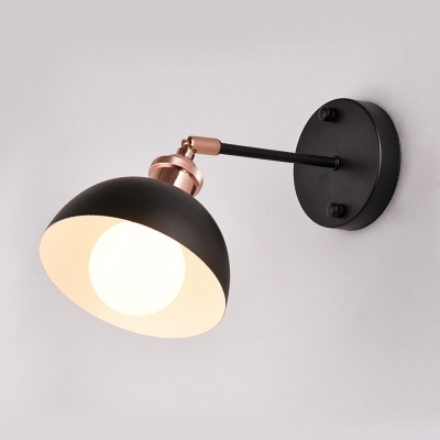 Industrial Wall Sconce with 6.3''W Dome Metal Shade in Nordical Style