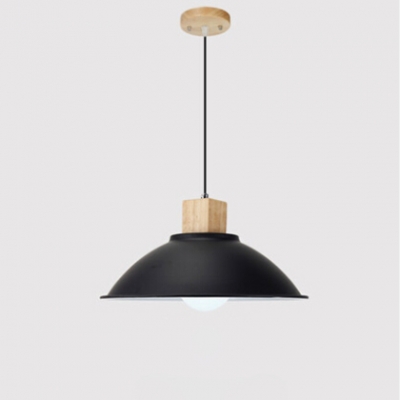 

Industrial Loft Pendant Light with 14.17" Bowl Shade Wooden