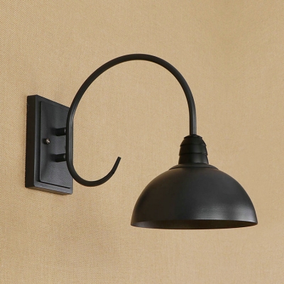 Industrial Wall Sconce with 8''W Dome Metal Shade in Barn Style