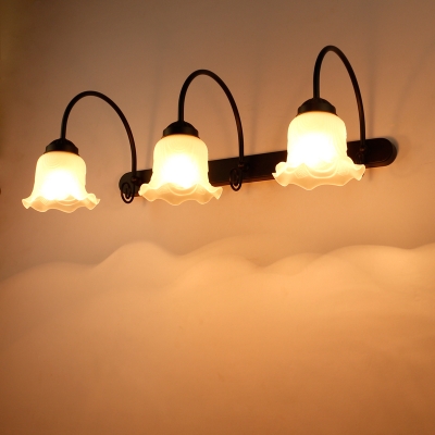 Industrial 23.6''W Multi Light Wall Sconce with 3 Light and Glass Shade