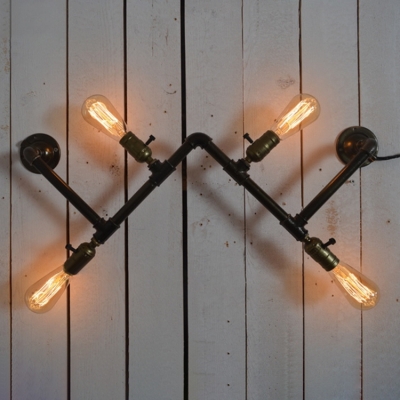 Industrial Vintage 28''W Multi Light Wall Sconce with 4 Light in Bar Style