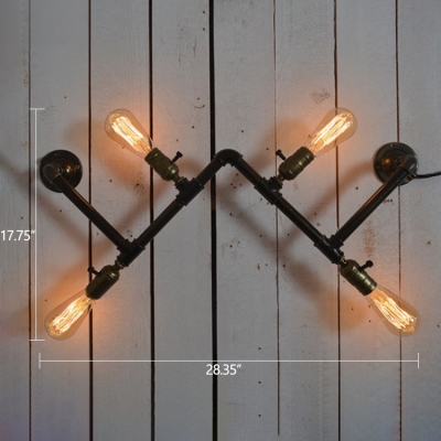 Industrial Vintage 28''W Multi Light Wall Sconce with 4 Light in Bar Style