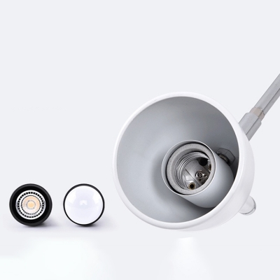 Industrial 3 Light Semi-Flush Ceiling Light Soptlight with Metal Shade in White/Black
