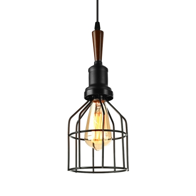 Industrial Cage Style One Light Indoor LED Pendant Lighting 4.7