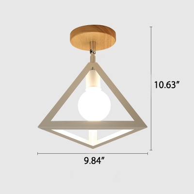 Industrial 10''W Flushmount Ceiling Light with Cone Metal Shade in Nordical Style