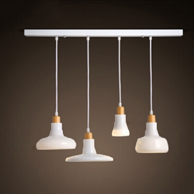 

Industrial 4 Light Multi-Light Pendant Light with Glass Shade in Nordical Style, HL460603