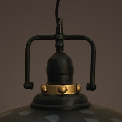 Industrial Hanging Pendant Light Vintage with Cutout Pattern Shade in Bronze
