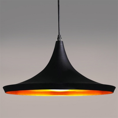 Industrial 3 Light Multi Light Pendant with Metal Shade in Black Finish