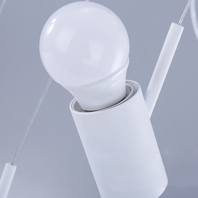 Industrial 6 Light Multi Light Pendant in Nordical Style, White