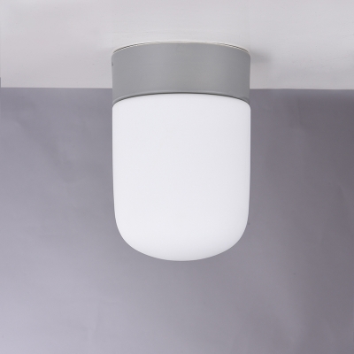 Industrial Flushmount Ceiling Light with White Glass Shade in Nordical Style