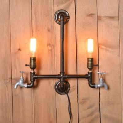 Industrial Vintage 20''W Multi Light Wall Sconce with 2 Light in Pipe Style