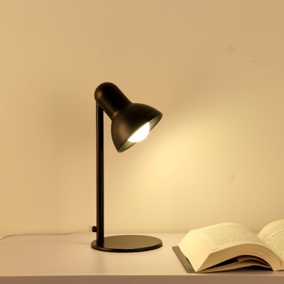 Industrial Desk Lamp with Bowl Metal Shade in Nordical Style, Black/White/Gold