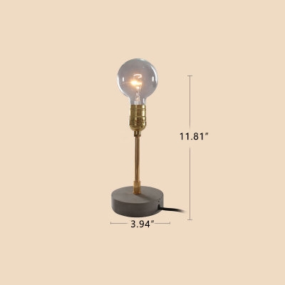 Industrial Simple Desk Lamp in Open Bulb Style with Cement Lamp Base