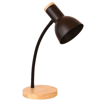 Industrial Desk Lamp with Bowl Metal Shade in Nordical Style, Black/White