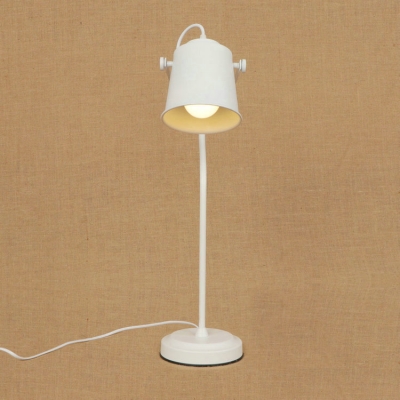 Industrial Simple 18''H Desk Lamp with Metal Shade in White