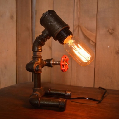 Industrial Vintage 7''W Table Lamp with Valve in Bar Style