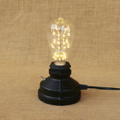 Industrai Simple Mini Desk Lamp in Open Bulb Style, Black