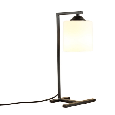 Industrial 17.7''H Desk Lamp with White Glass Shade in Nordical Style