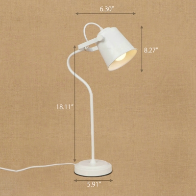 Industrial Simple 18''H Desk Lamp with Metal Shade in White