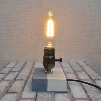 Industrial Mini Table Lamp with Colorful Lamp Base in Open Bulb Style
