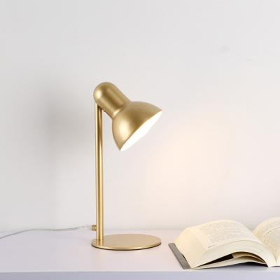 Industrial Desk Lamp with Bowl Metal Shade in Nordical Style, Black/White/Gold