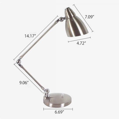Industrial Simple Desk Lamp with Metal Shade and Adjustable Fixture Arm
