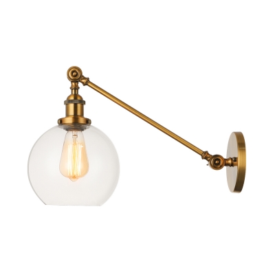 7'' Wide Single Light Industrial Adjustable LED Wall Sconce in Gold Finish