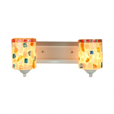 Mosaic Style 2 Light Multi-colors Stained Glass Shade Sconce Lighting,19