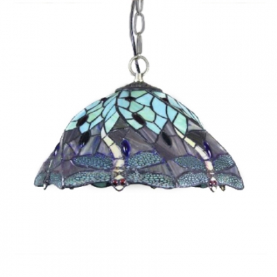 Muticolored Dragonfly Hanging Lamp with 12