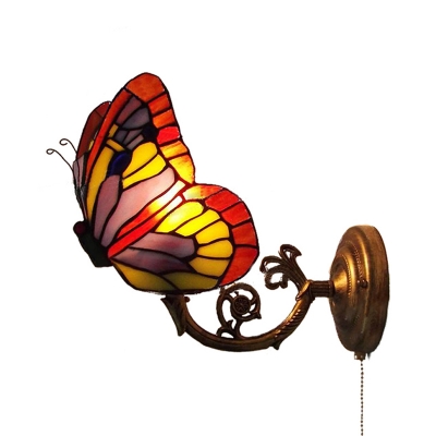 11"H Orange Butterfly Style Wall Sconce for Indoor