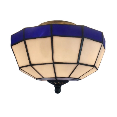 Tiffany-Style Semi Flush Mount Ceiling Light with 10