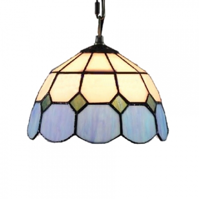 Tiffany-Style Stained Glass Pendant Light with 6.3