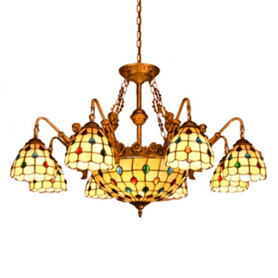 

6 Light Belle Support Jewel Decor Chandelier with 12"W Inverted Pendant, HL467446